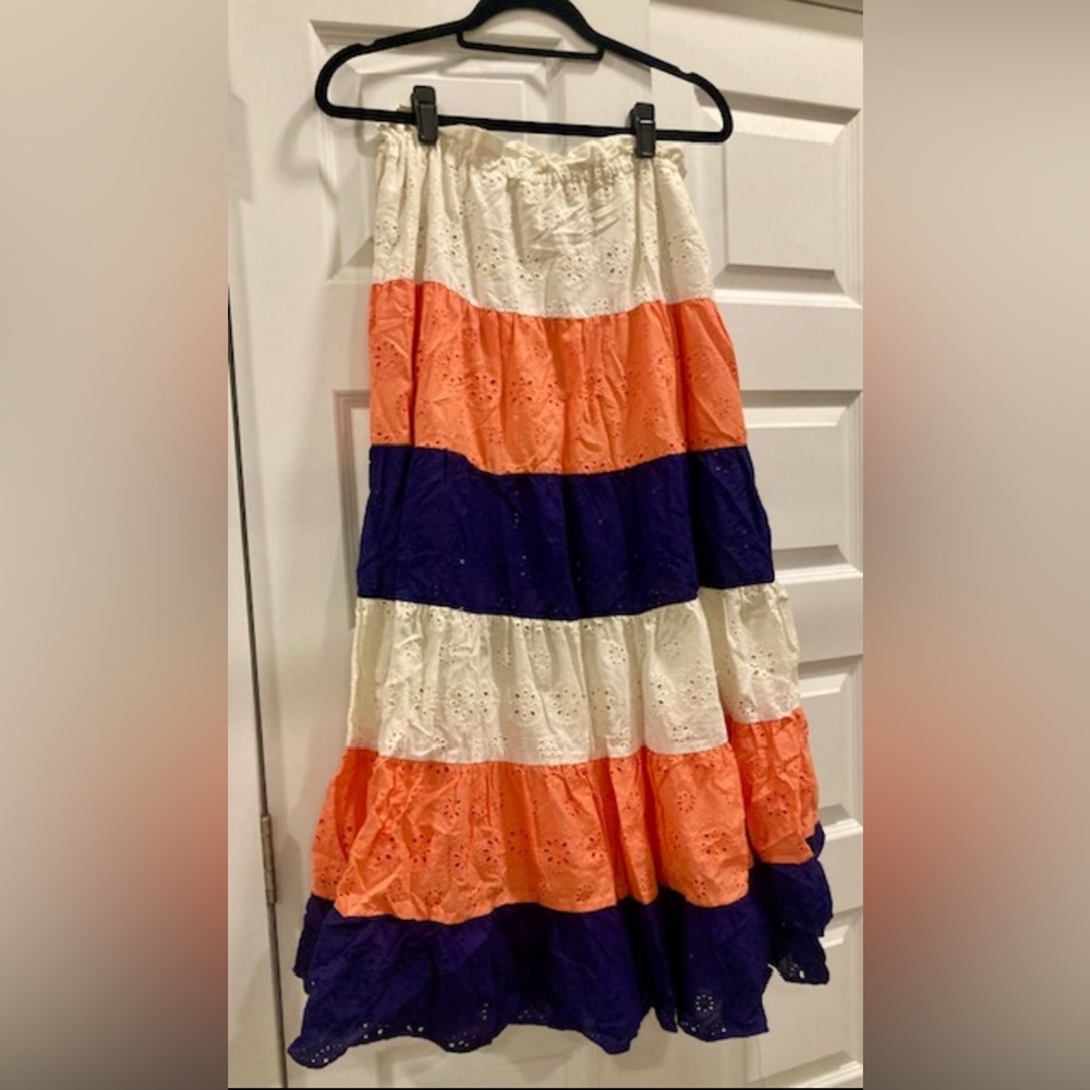 Anthropologie Colorful Tiered Skirt Sz M